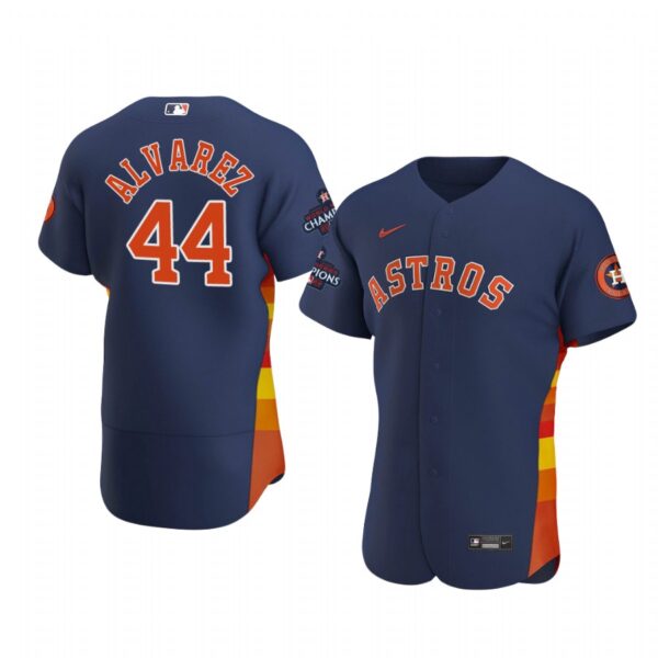 Yordan Alvarez Houston Astros Navy 2022 World Series Champions Authentic Jersey - Men's