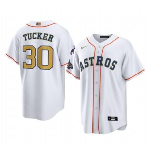 Kyle Tucker Houston Astros White 2023 Gold Collection Replica Jersey - Men's