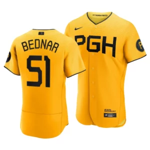 David Bednar Pittsburgh Pirates 2023 City Connect Gold Authentic Jersey