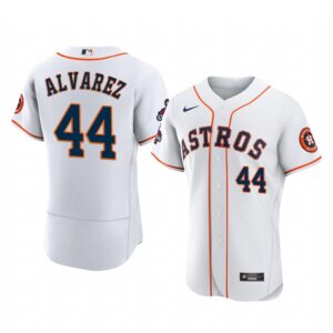 Yordan Alvarez Houston Astros White 2022 World Series Champions Authentic Jersey - Men's