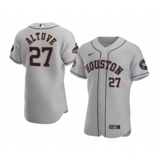 Jose Altuve Houston Astros Gray 2022 World Series Champions Authentic Jersey - Men's