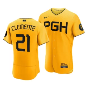 Roberto Clemente Pittsburgh Pirates 2023 City Connect Gold Authentic Jersey