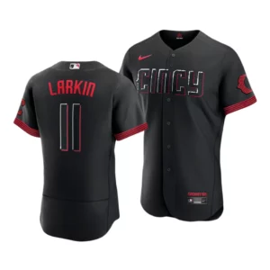 Barry Larkin Cincinnati Reds 2023 City Connect Black Authentic Jersey