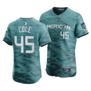 Gerrit Cole American League 2023 MLB All-Star Game Teal Elite Jersey