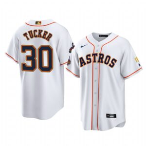 Kyle Tucker Houston Astros White 2023 Gold Program Jersey - Men's