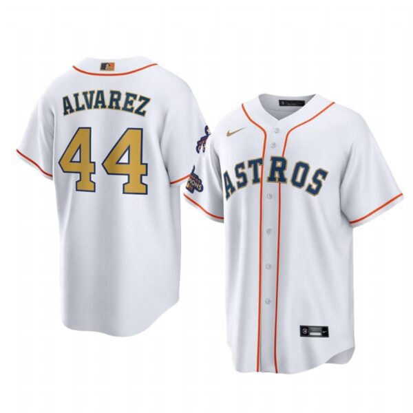 Yordan Alvarez Houston Astros White 2023 Gold Collection Replica Jersey - Men's