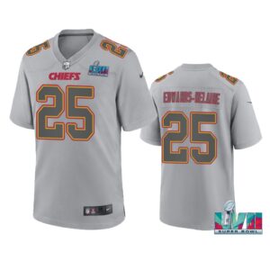 Clyde Edwards-Helaire Kansas City Chiefs Gray Super Bowl LVII Atmosphere Jersey