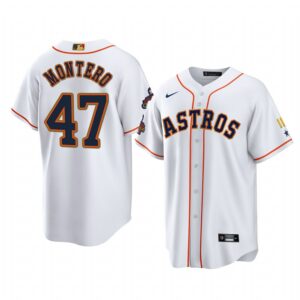 Rafael Montero Houston Astros White 2023 Gold Program Jersey - Men's