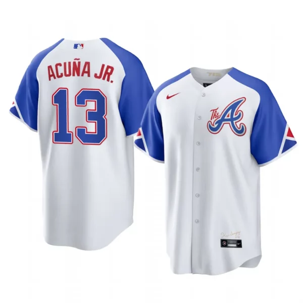 Ronald Acuna Jr. Atlanta Braves White 2023 City Connect Replica Jersey - Men's