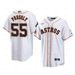 Ryan Pressly Houston Astros White 2023 Gold Program Jersey - Men's