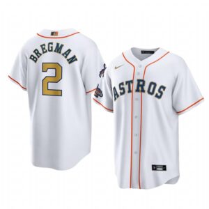 Alex Bregman Houston Astros White 2023 Gold Collection Replica Jersey - Men's
