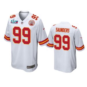 Khalen Saunders Kansas City Chiefs White Super Bowl LVII Game Jersey