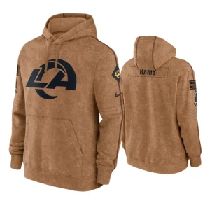 Los Angeles Rams 2023 Salute To Service Brown Club Hoodie