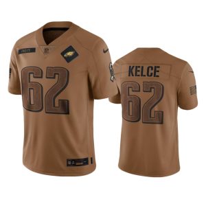 Jason Kelce Philadelphia Eagles Brown 2023 Salute To Service Limited Jersey