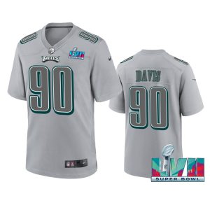 Jordan Davis Philadelphia Eagles Gray Super Bowl LVII Atmosphere Jersey