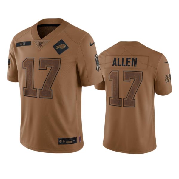 Josh Allen Buffalo Bills Brown 2023 Salute To Service Limited Jersey