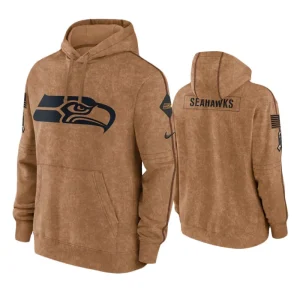 Seattle Seahawks 2023 Salute To Service Brown Club Hoodie