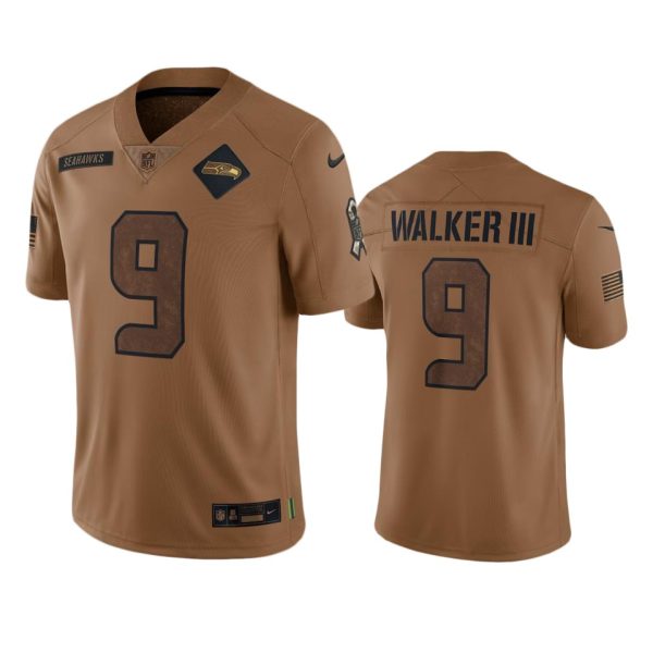 Kenneth Walker III Seattle Seahawks Brown 2023 Salute To Service Limited Jersey