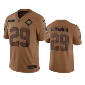 Talanoa Hufanga San Francisco 49ers Brown 2023 Salute To Service Limited Jersey