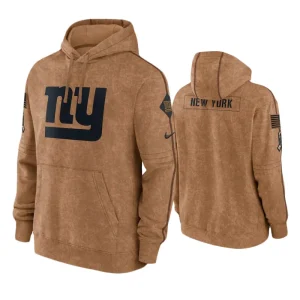 New York Giants 2023 Salute To Service Brown Club Hoodie