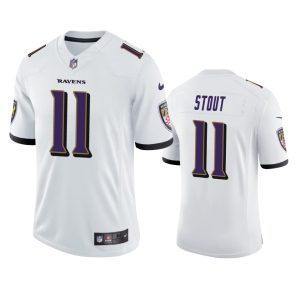 Jordan Stout Baltimore Ravens White Vapor Limited Jersey