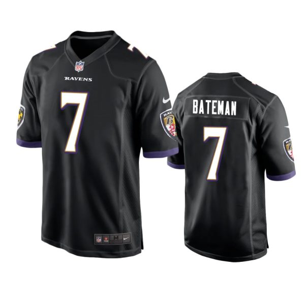 Rashod Bateman Baltimore Ravens Black Game Jersey