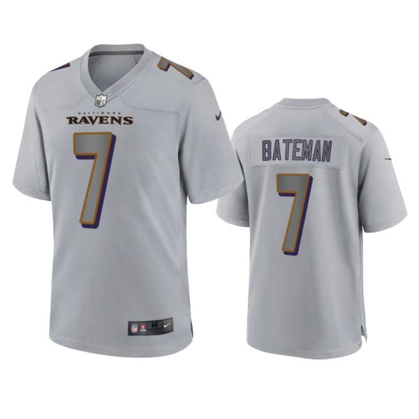 Rashod Bateman Baltimore Ravens Gray Atmosphere Fashion Game Jersey