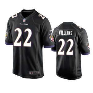 Damarion Williams Baltimore Ravens Black Game Jersey
