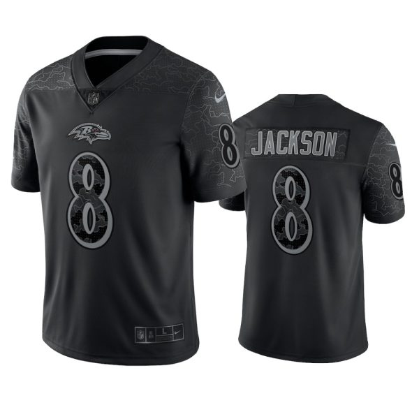 Lamar Jackson Baltimore Ravens Black Reflective Limited Jersey