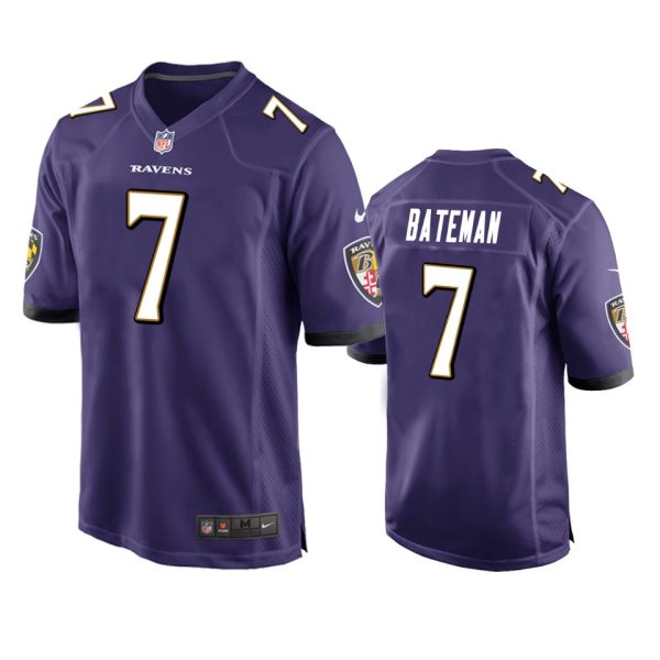 Rashod Bateman Baltimore Ravens Purple Game Jersey
