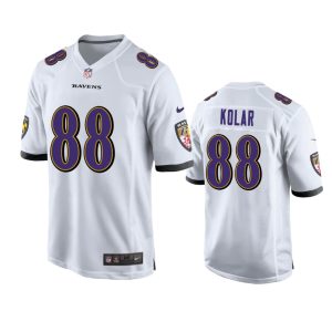 Charlie Kolar Baltimore Ravens White Game Jersey