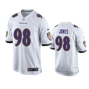 Travis Jones Baltimore Ravens White Game Jersey