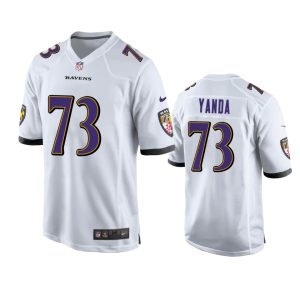 Marshal Yanda Baltimore Ravens White Game Jersey