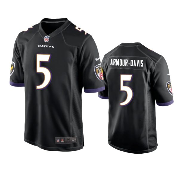 Jalyn Armour-Davis Baltimore Ravens Black Game Jersey
