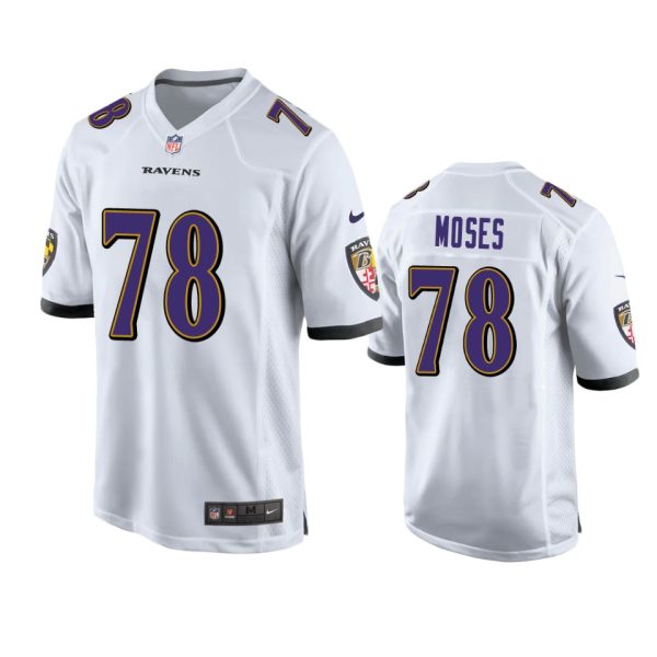 Morgan Moses Baltimore Ravens White Game Jersey