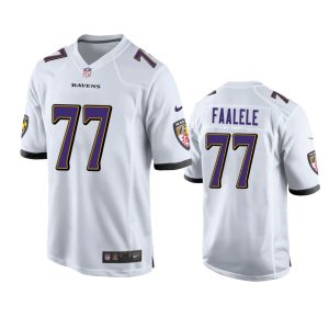 Daniel Faalele Baltimore Ravens White Game Jersey