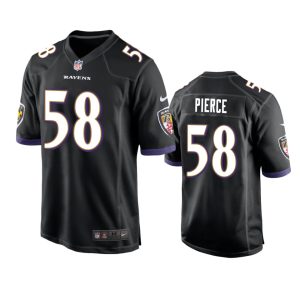 Michael Pierce Baltimore Ravens Black Game Jersey