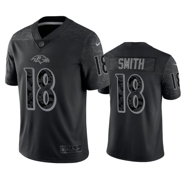 Roquan Smith Baltimore Ravens Black Reflective Limited Jersey