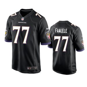 Daniel Faalele Baltimore Ravens Black Game Jersey