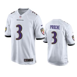 James Proche Baltimore Ravens White Game Jersey