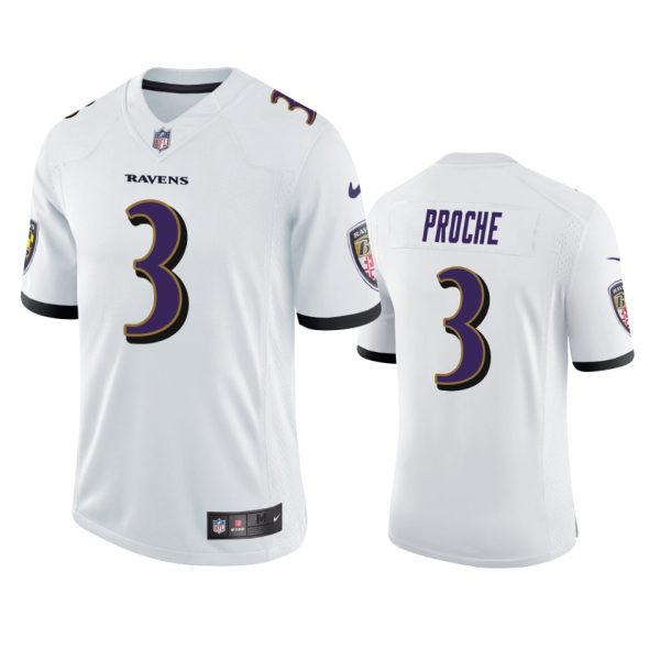 James Proche Baltimore Ravens White Vapor Limited Jersey - Men's