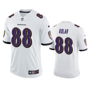 Charlie Kolar Baltimore Ravens White Vapor Limited Jersey