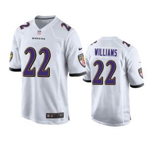Damarion Williams Baltimore Ravens White Game Jersey