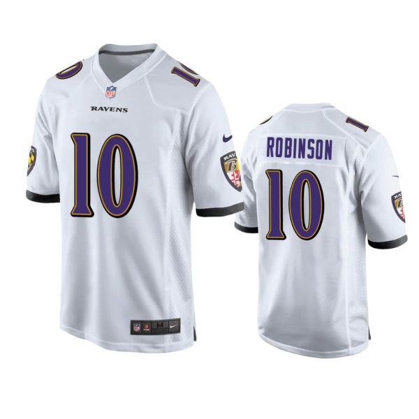 Demarcus Robinson Baltimore Ravens White Game Jersey