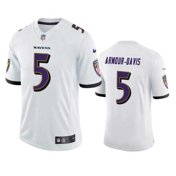 Jalyn Armour-Davis Baltimore Ravens White Vapor Limited Jersey