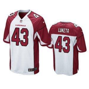 Jesse Luketa Arizona Cardinals White Game Jersey