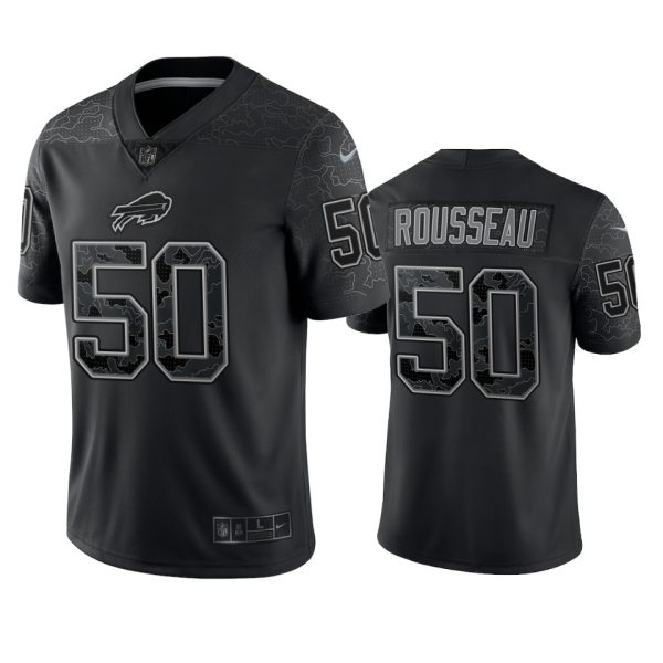 Gregory Rousseau Buffalo Bills Black Reflective Limited Jersey