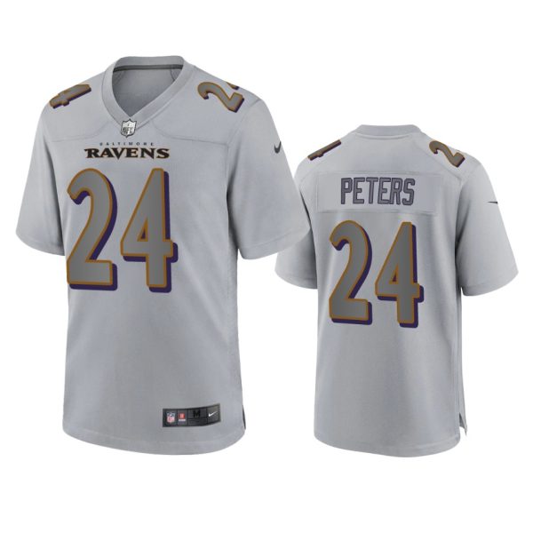 Marcus Peters Baltimore Ravens Gray Atmosphere Fashion Game Jersey