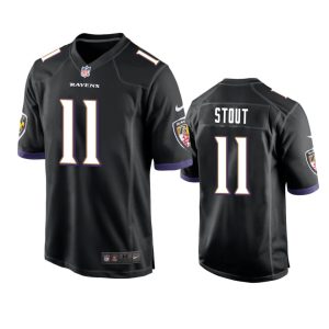 Jordan Stout Baltimore Ravens Black Game Jersey