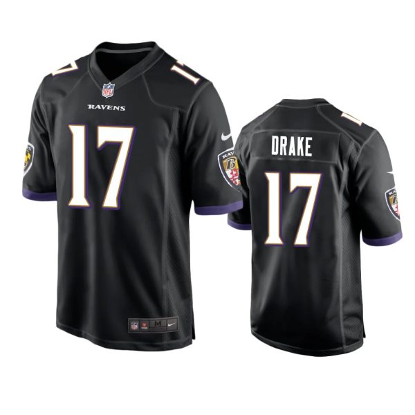 Kenyan Drake Baltimore Ravens Black Game Jersey